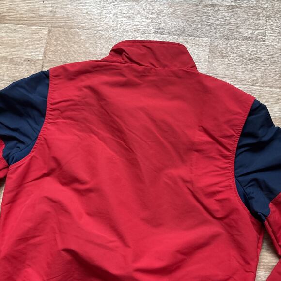Deadstock Vintage 80s CB Sports Pull Over Light Jacket Red Blue Womens L 1984 - Picture 10 of 10